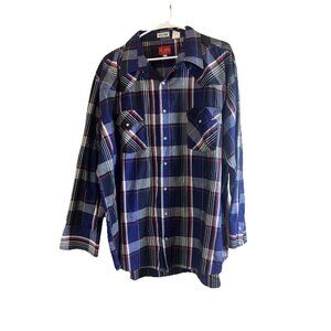 Ely Plains Pearl Snap Shirt Adult 2XL Big Man Striped Western Cowboy Mens